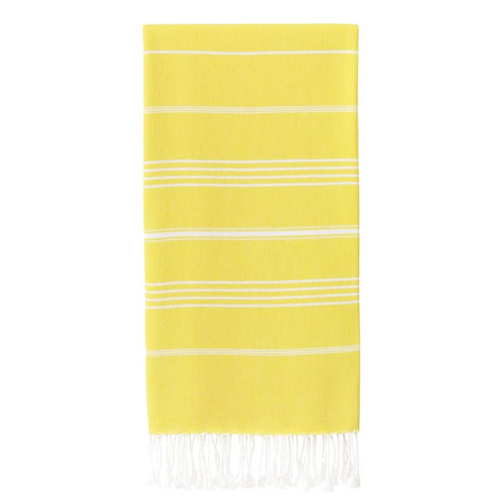 Хавлиена кърпа Peshtemal 100% памук, 100 x 180 см, органично боядисана, TOTO-X-Yellow