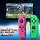 Безжичен контролер за игри с RGB (подходящ за Nintendo Switch/OLED/LITE), контролери Joy Cons за Switch, контролер за джойстик за геймпад, с двойна вибрация, турбо, комплект 2 контролера, розов+зелен