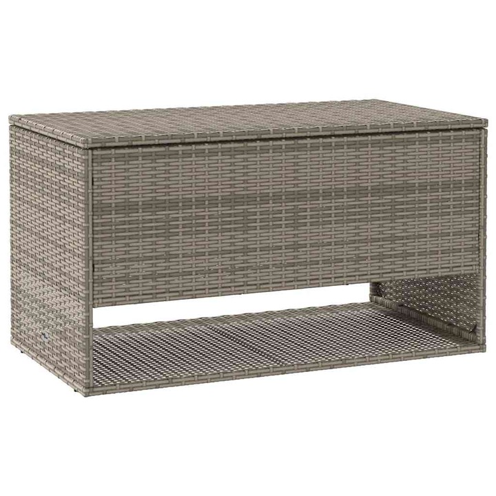 vidaXL szürke polyrattan kültéri párna doboz 100x55x55,5 cm 4104143