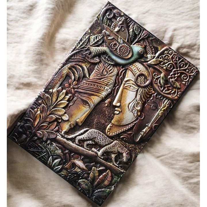 Бележник VERITASE Bliss Journal, A5, 3D корица, ръчна изработка, многократни страници