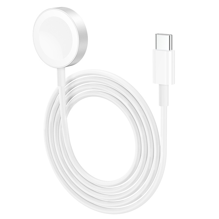 Cablu de incarcare Love Mobile, Apple Watch USB tip C magnetic 8/7/6/5/4/3/2/1/SE/Ultra BOROFONE BQ21 alb
