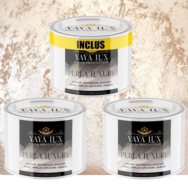 Pachet 2 + 1, Vopsea Decorativa de Lux, Perla Luxury Cafea cu Lapte 2 X 0.5L Plus 0.5L