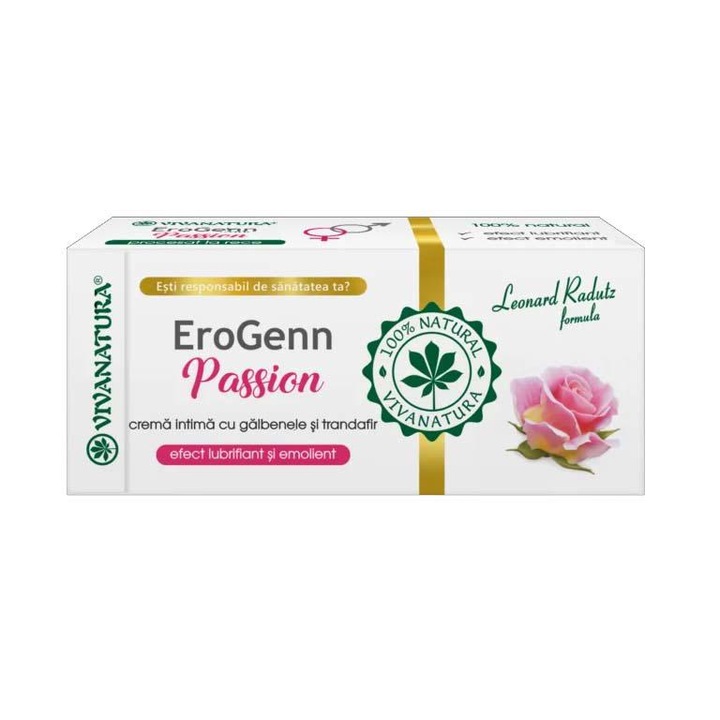 VIVA NATURA, Crema Intima Galbenele si Trandafir EroGenn Passion 20ml