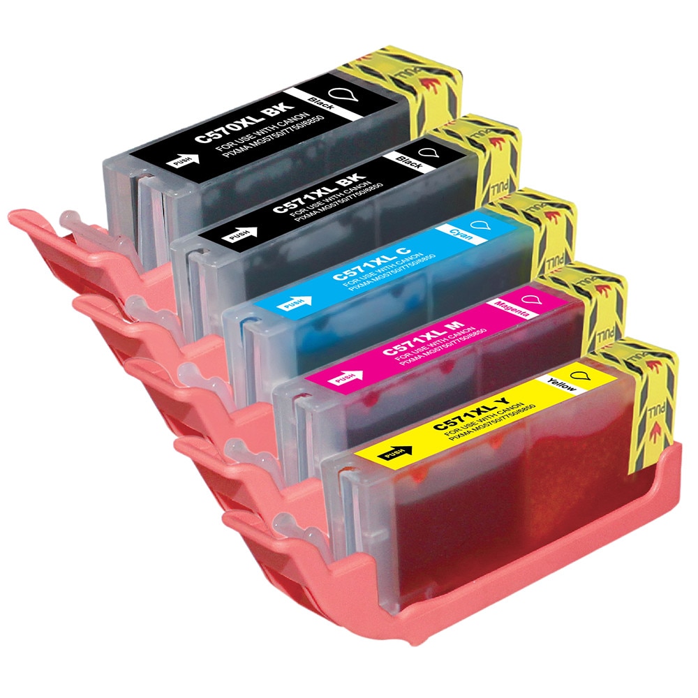 Set 5 Cartus Compatibile cu PGI-570XL+CLI-571XL BK/C/M/Y/Canon MG7751 MG7752 MG7753,MG5700,MG6800,MG7700 MG5750,MG7750, MG5751, MG5752, MG5753, MG6850, MG6851, MG6852, MG6853, TS5050, TS6050