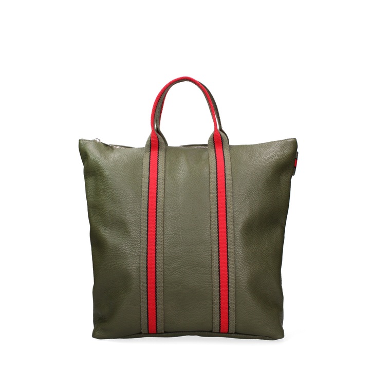 Gave Lux, Кожена шопинг раница, Тъмнозелен