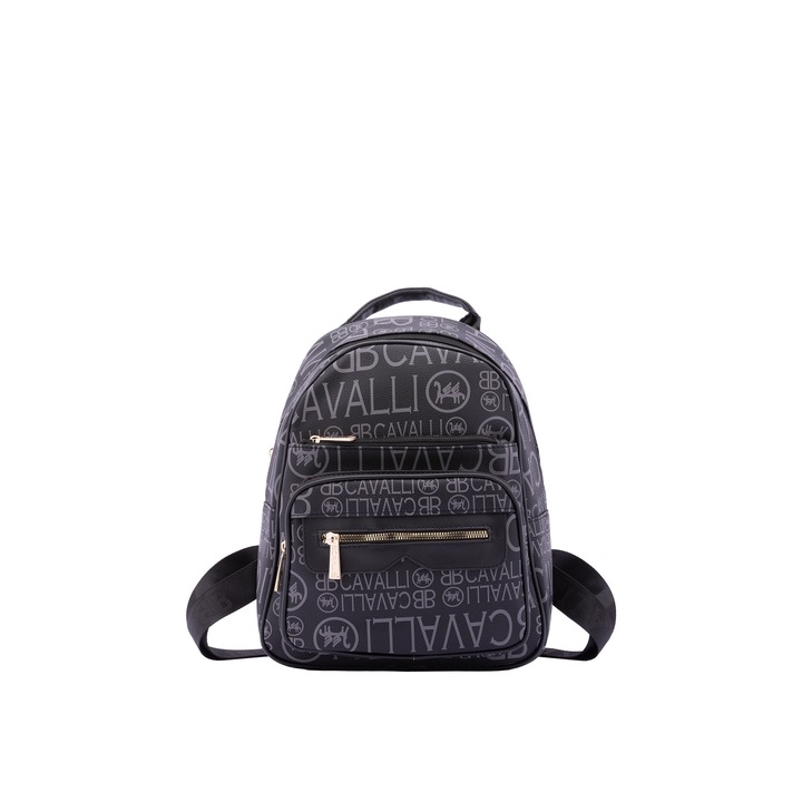 B Cavalli B, Rucsac cu model si barete ajustabile, Negru