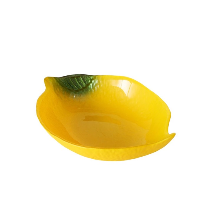 Bol galben/verde 16, 5x11 cm, 450 ml, sticla, Limone Boltze design lamaie