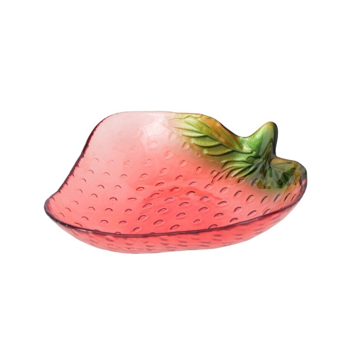 Червено/зелена стъклена купа 16 x 15,5 см, 150 мл, Fruity Boltze ягодов дизайн