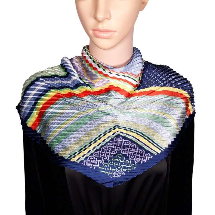 Női sál, rakott, többszínű, 100x60 cm