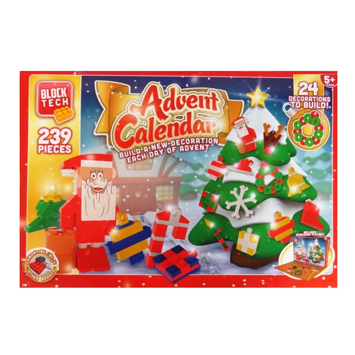 Calendar de Advent Block Tech, 239 piese, multicolor, RMS 26-0141/18