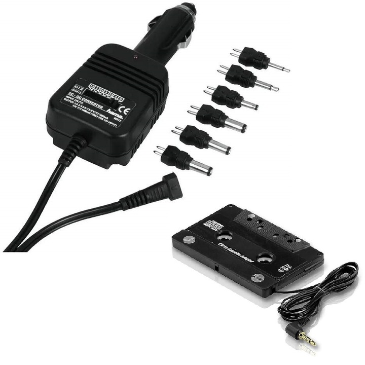 Adaptor incarcator de retea de la 12V la 1, 5-12V 800 mA + 6 adaptoare + adaptor caseta