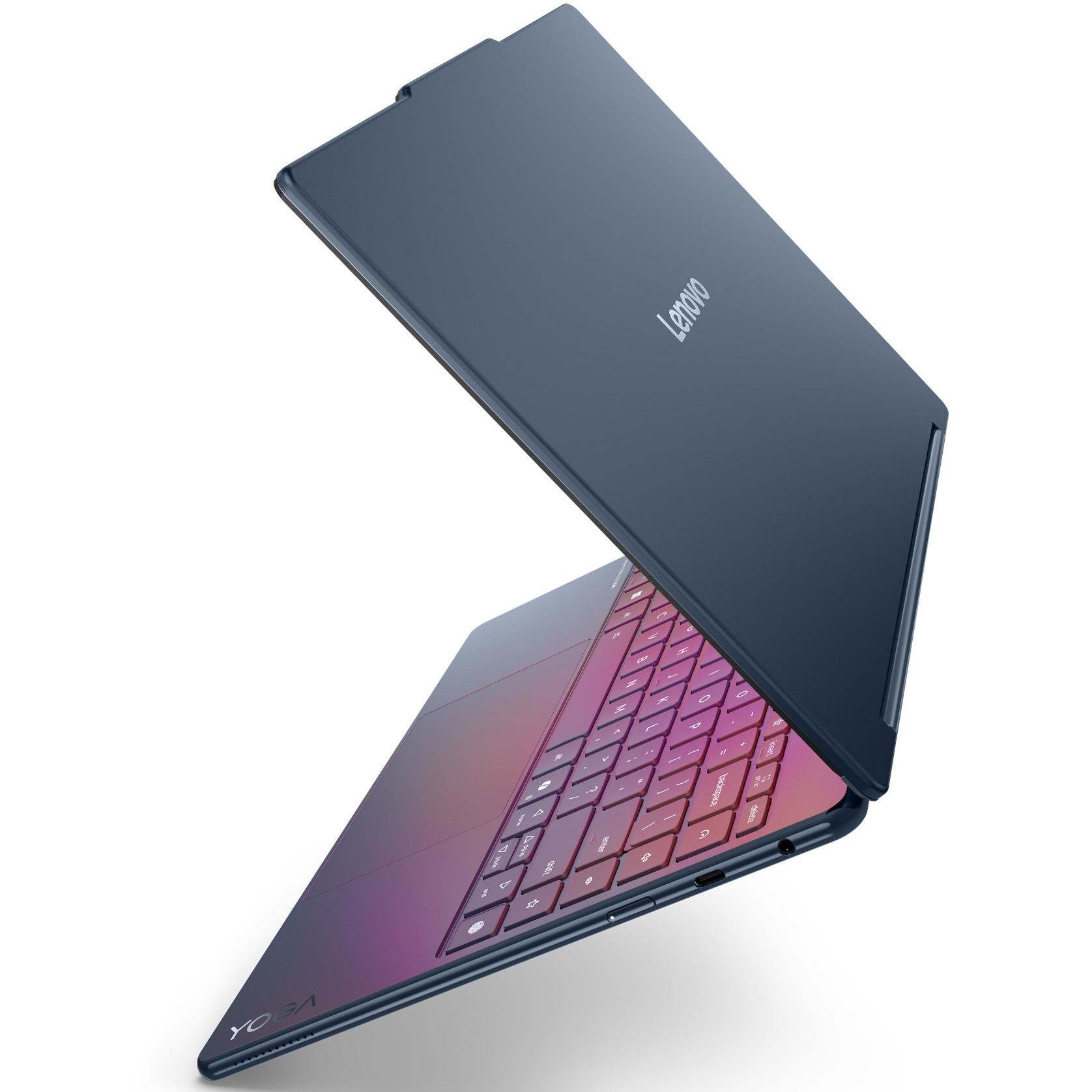 Laptop Lenovo Yoga 9 2-in-1 14ILL10 cu procesor Intel® Core™ Ultra 7 258V pana la 4.8GHz, 14" 2.8K WQXGA+ , OLED, 120Hz, Touch, 32GB LPDDR5x RAM, 1TB SSD, Intel® Arc™ Graphics, Windows® 11 Home, Cosmic Blue, 3y on-site Premium Care
