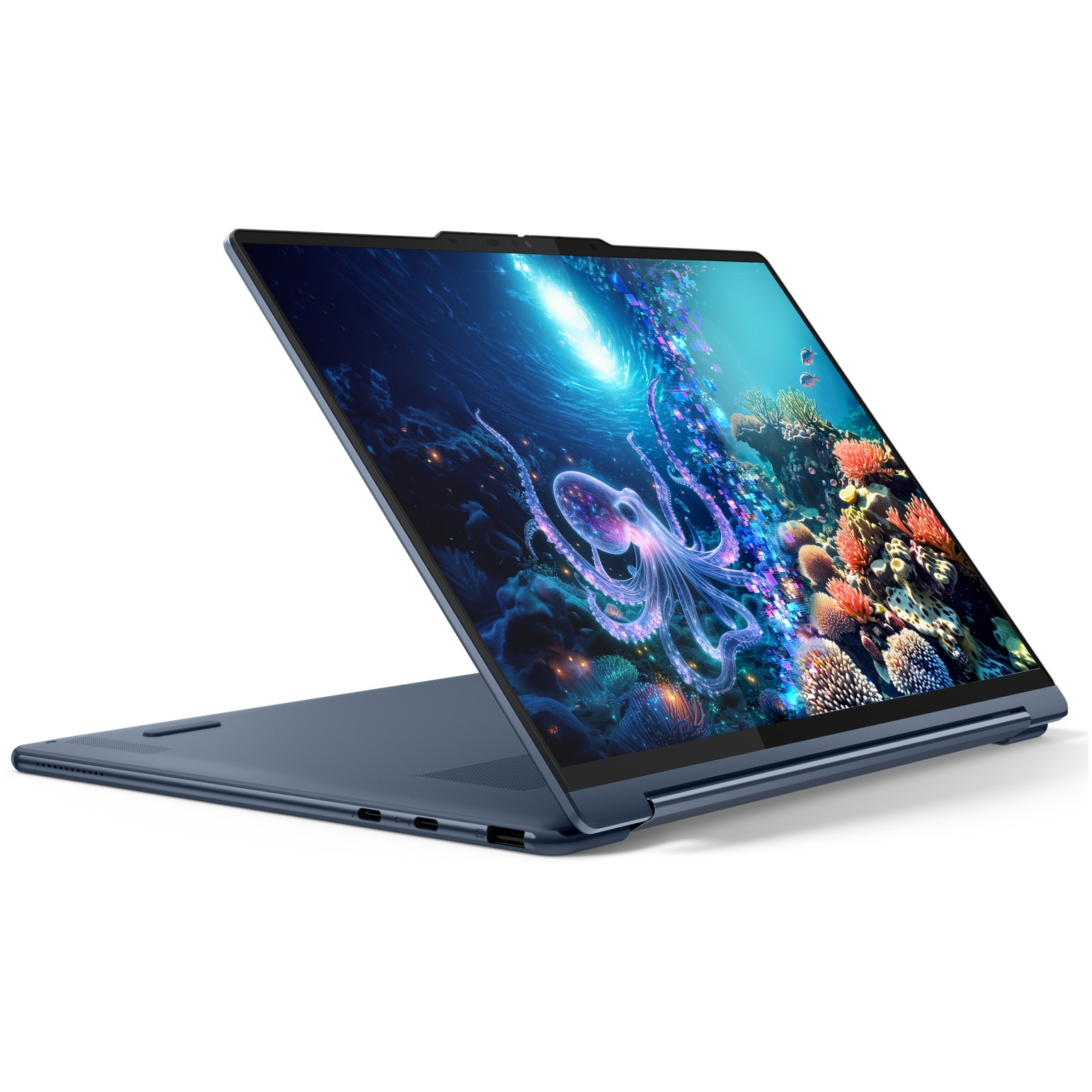 Laptop Lenovo Yoga 9 2-in-1 14ILL10 cu procesor Intel® Core™ Ultra 7 258V pana la 4.8GHz, 14" 2.8K WQXGA+ , OLED, 120Hz, Touch, 32GB LPDDR5x RAM, 1TB SSD, Intel® Arc™ Graphics, Windows® 11 Home, Cosmic Blue, 3y on-site Premium Care