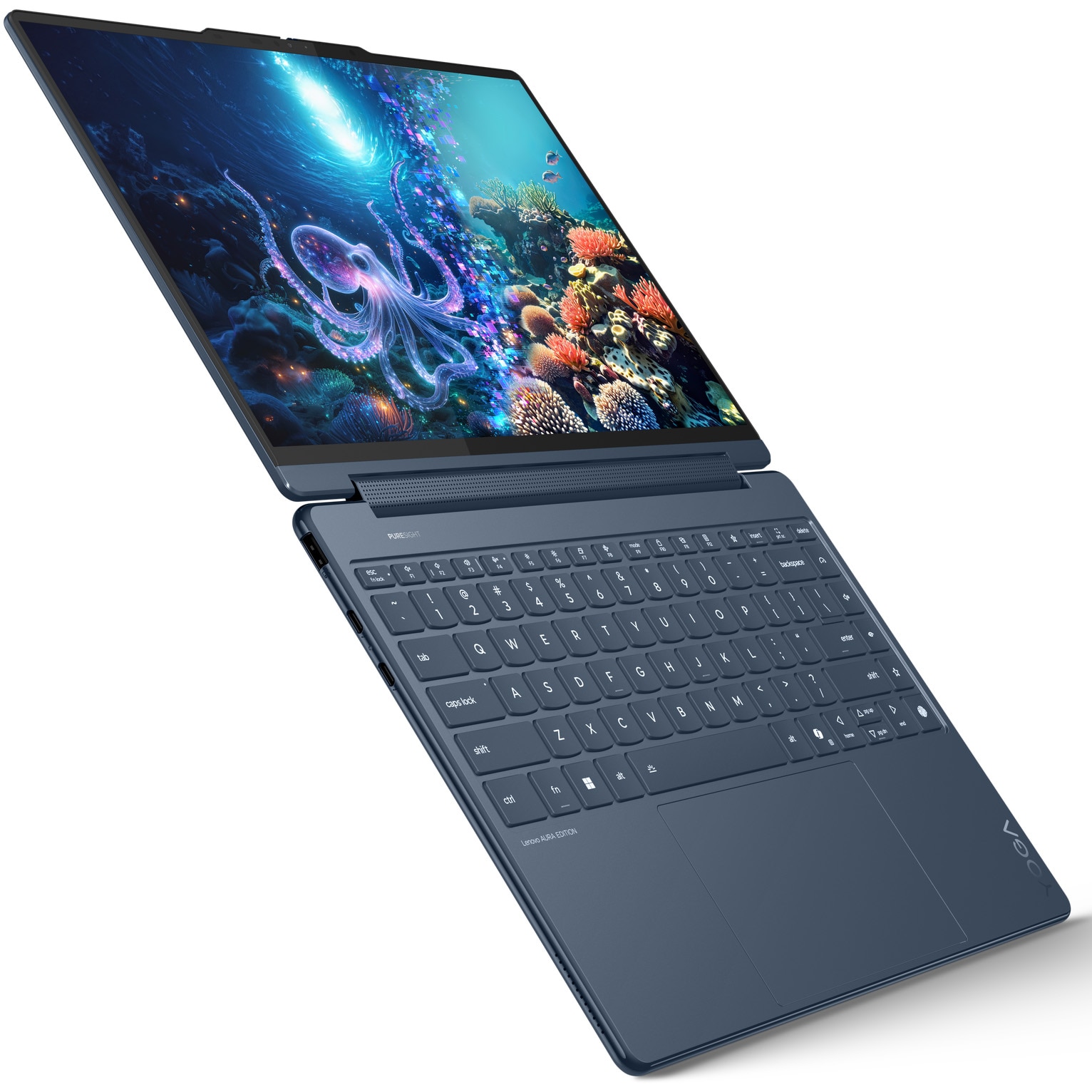Laptop Lenovo Yoga 9 2-in-1 14ILL10 cu procesor Intel® Core™ Ultra 7 258V pana la 4.8GHz, 14" 2.8K WQXGA+ , OLED, 120Hz, Touch, 32GB LPDDR5x RAM, 1TB SSD, Intel® Arc™ Graphics, Windows® 11 Home, Cosmic Blue, 3y on-site Premium Care