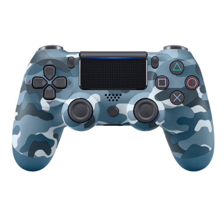 Controller pentru Playstation 4 PS4 Wireless, Joystick Camuflaj Albastru