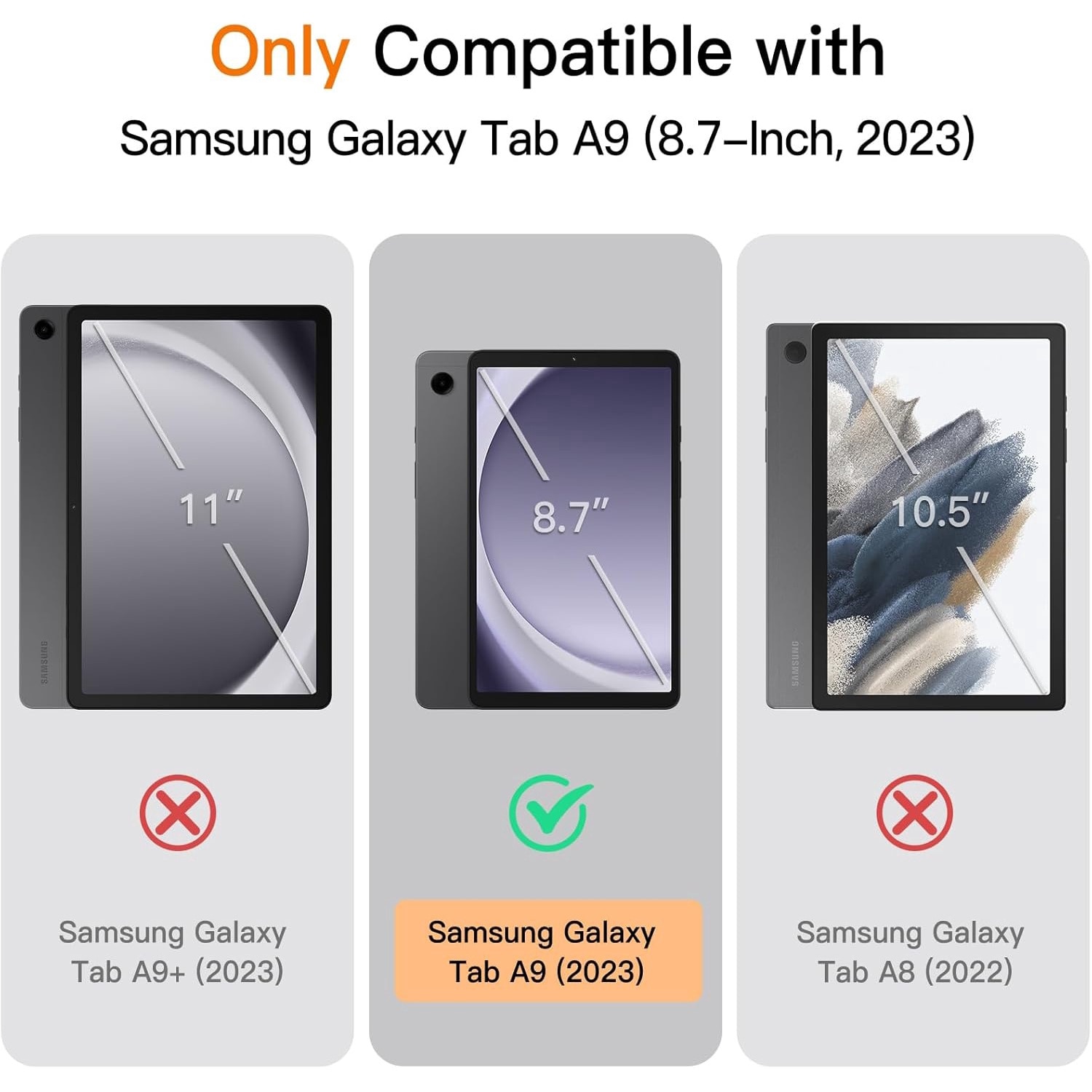 Husa tableta, Lecheng®, Functie sleep/wake-up, Compatibil cu Samsung Tab A9 8.7", TPU Smart Cover, Negru