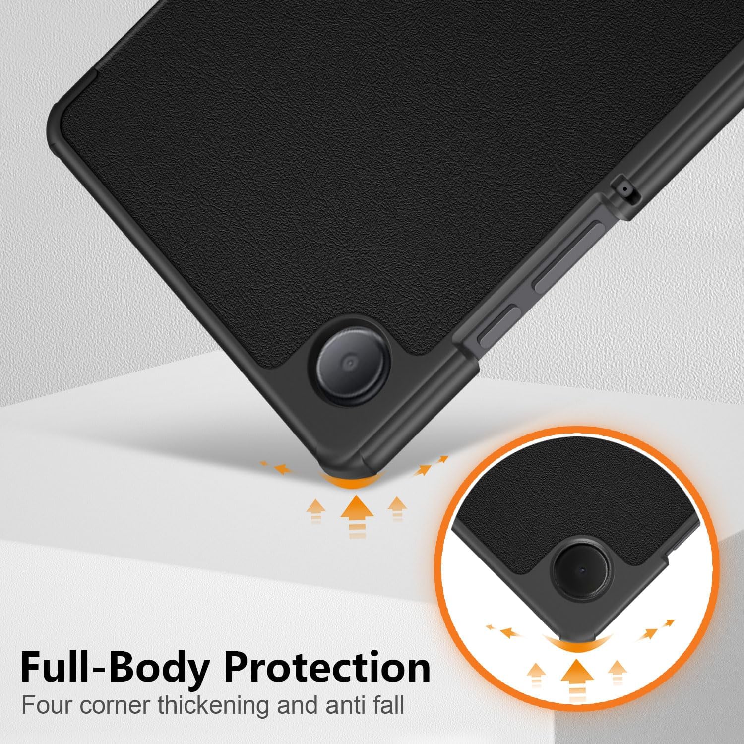 Husa tableta, Lecheng®, Functie sleep/wake-up, Compatibil cu Samsung Tab A9 8.7", TPU Smart Cover, Negru
