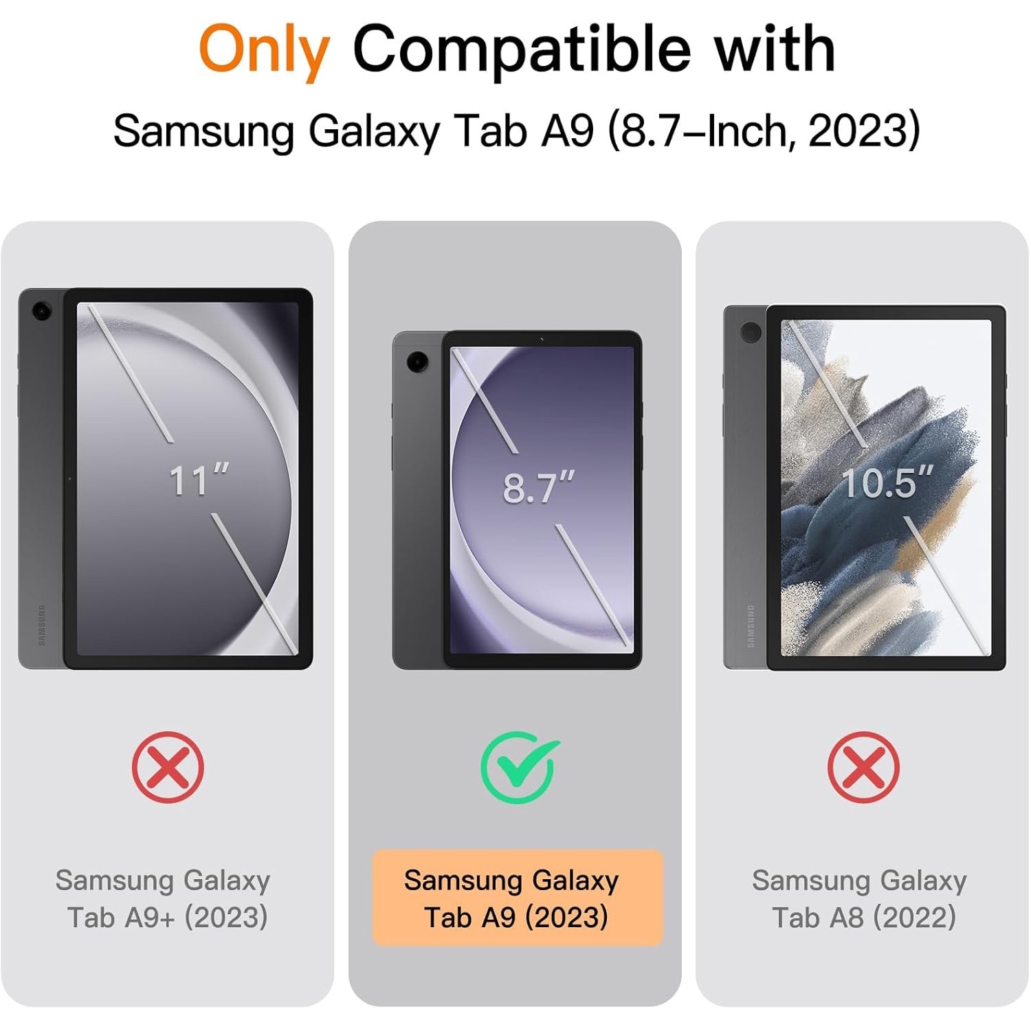 Husa tableta, Lecheng®, Functie sleep/wake-up, Compatibil cu Samsung Tab A9 8.7", TPU Smart Cover, Albastru inchis
