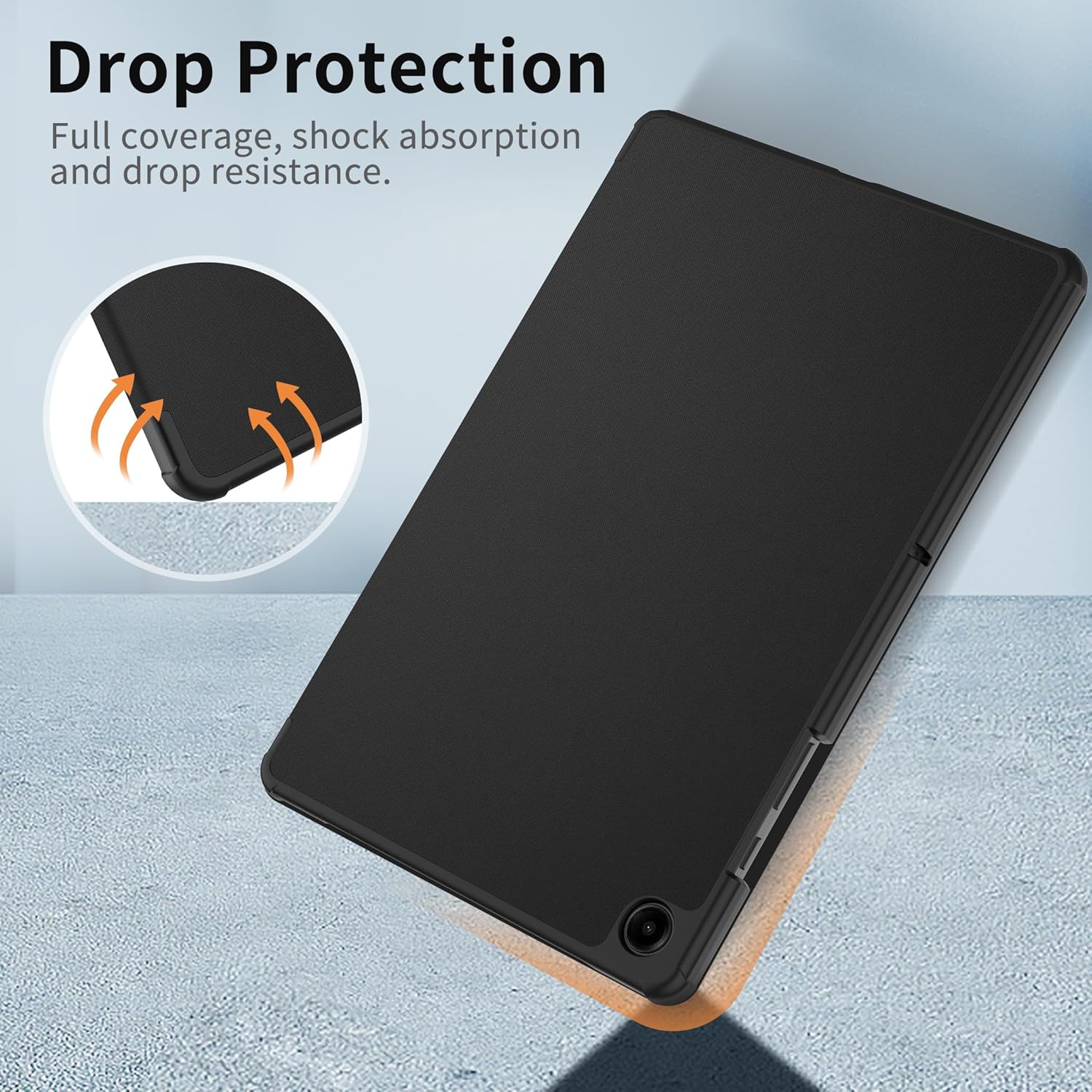 Husa tableta, Lecheng®, Functie sleep/wake-up, Compatibil cu Samsung Tab A9 Plus/A9+ 2023, 11'', TPU Smart Cover, Negru