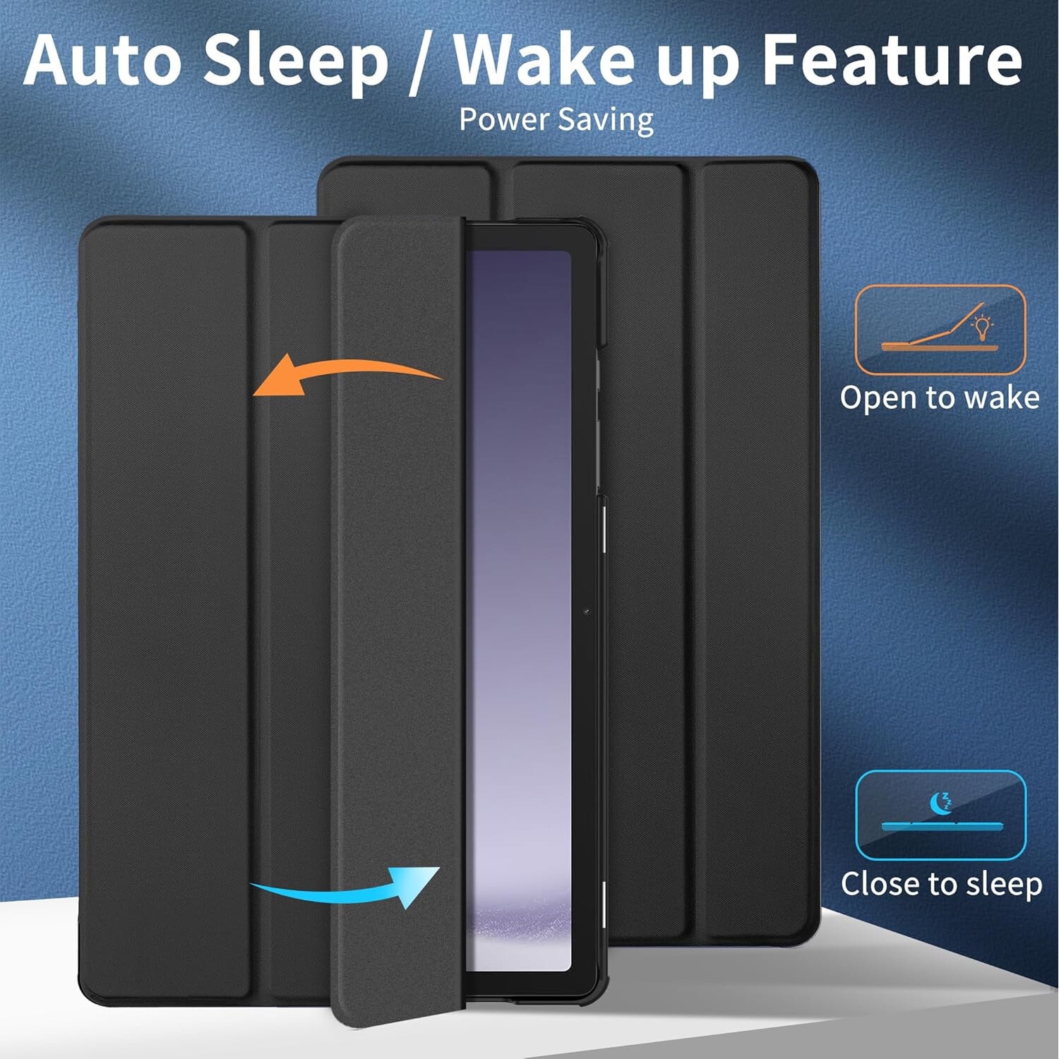 Husa tableta, Lecheng®, Functie sleep/wake-up, Compatibil cu Samsung Tab A9 Plus/A9+ 2023, 11'', TPU Smart Cover, Negru