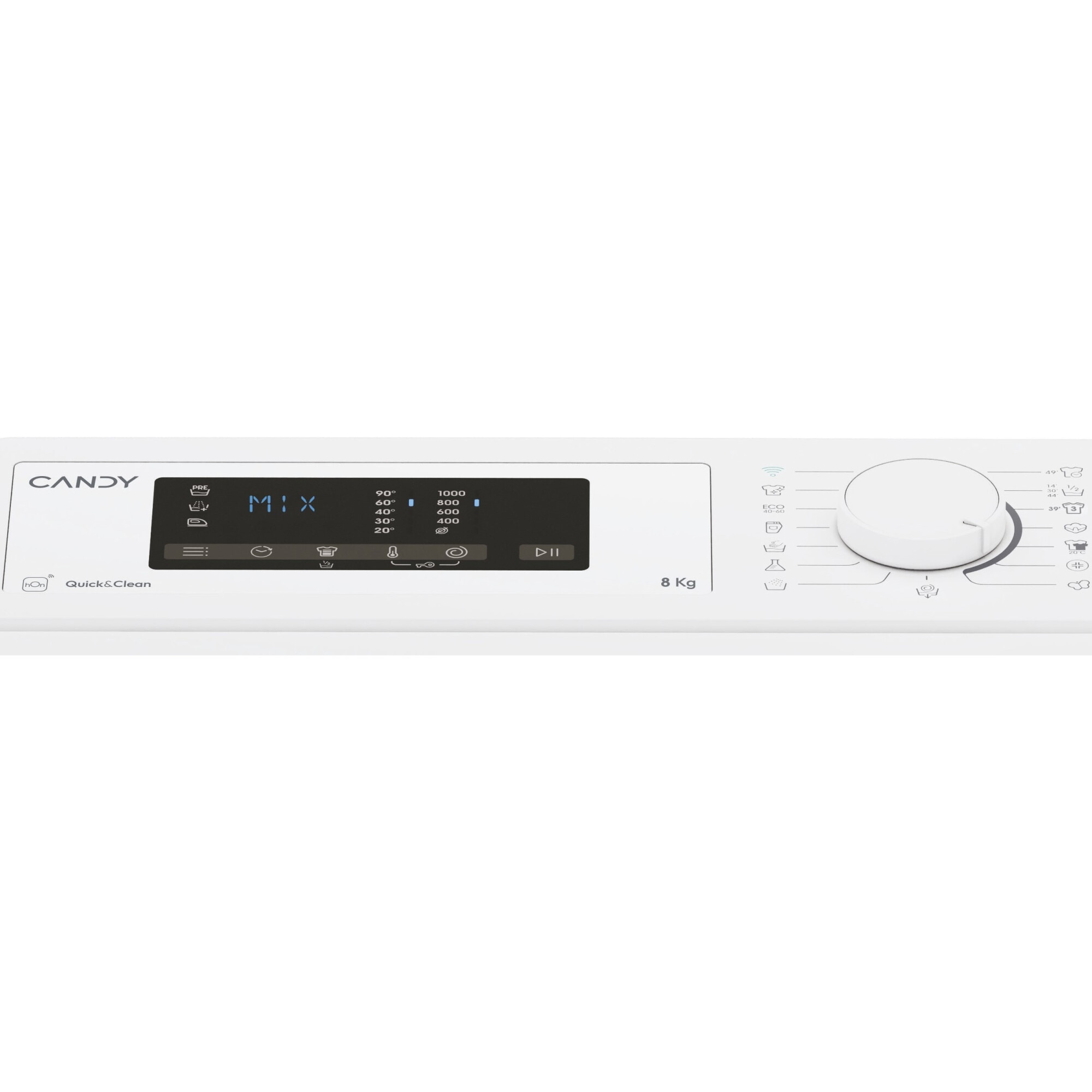 Masina de spalat rufe cu incarcare verticala Candy TCA083D2-S, 8 kg, 1000 RPM, Clasa D, Display 3D, Wifi,Mix Power Systems, Gentle touch opening, Alb