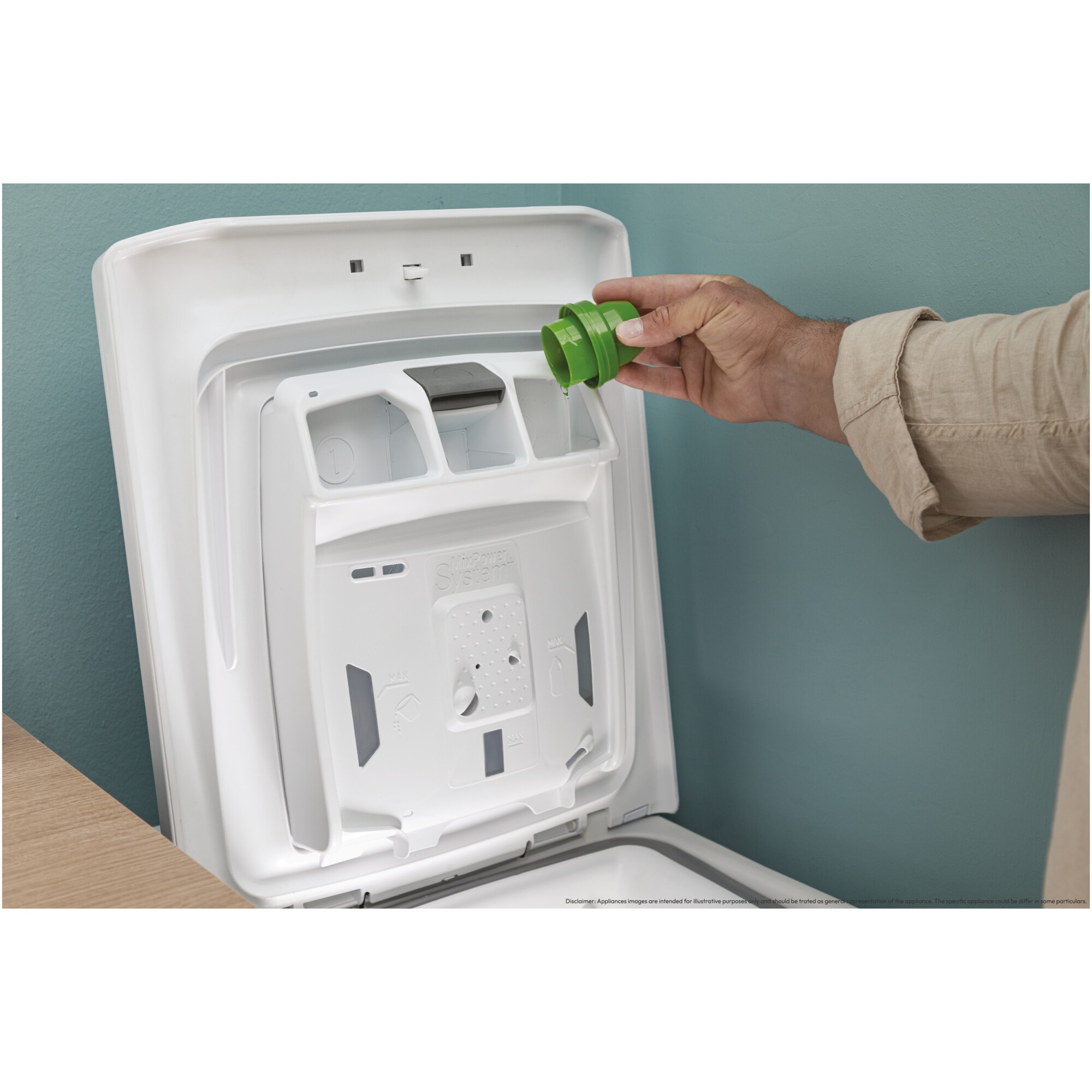 Masina de spalat rufe cu incarcare verticala Candy TCA083D2-S, 8 kg, 1000 RPM, Clasa D, Display 3D, Wifi,Mix Power Systems, Gentle touch opening, Alb