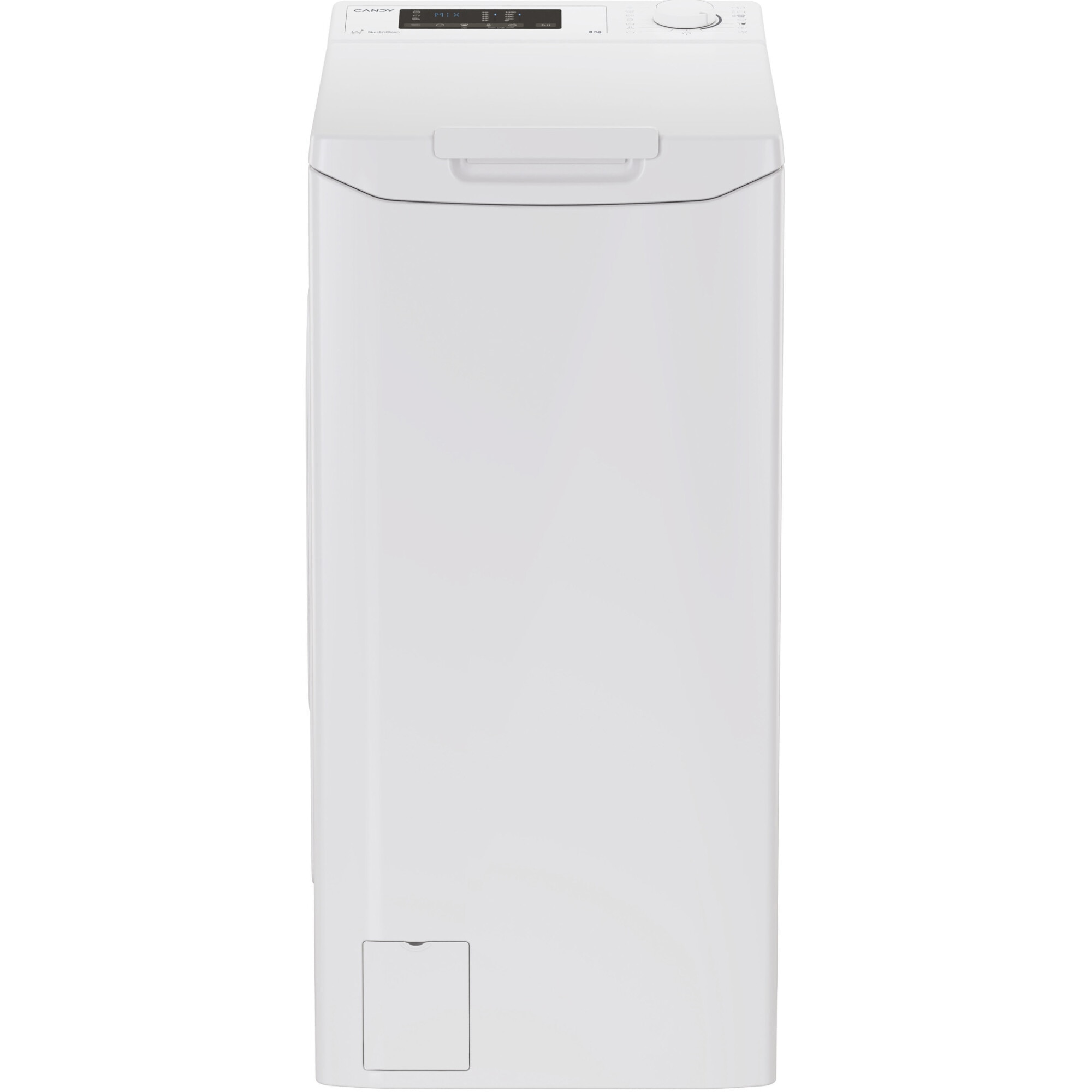 Masina de spalat rufe cu incarcare verticala Candy TCA083D2-S, 8 kg, 1000 RPM, Clasa D, Display 3D, Wifi,Mix Power Systems, Gentle touch opening, Alb