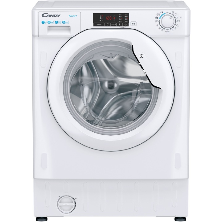 Candy CBW 27D1E-S beépíthető mosógép, 7kg, 1200 fordulat/perc, 16 program, időzített kijelző, D energiaosztály