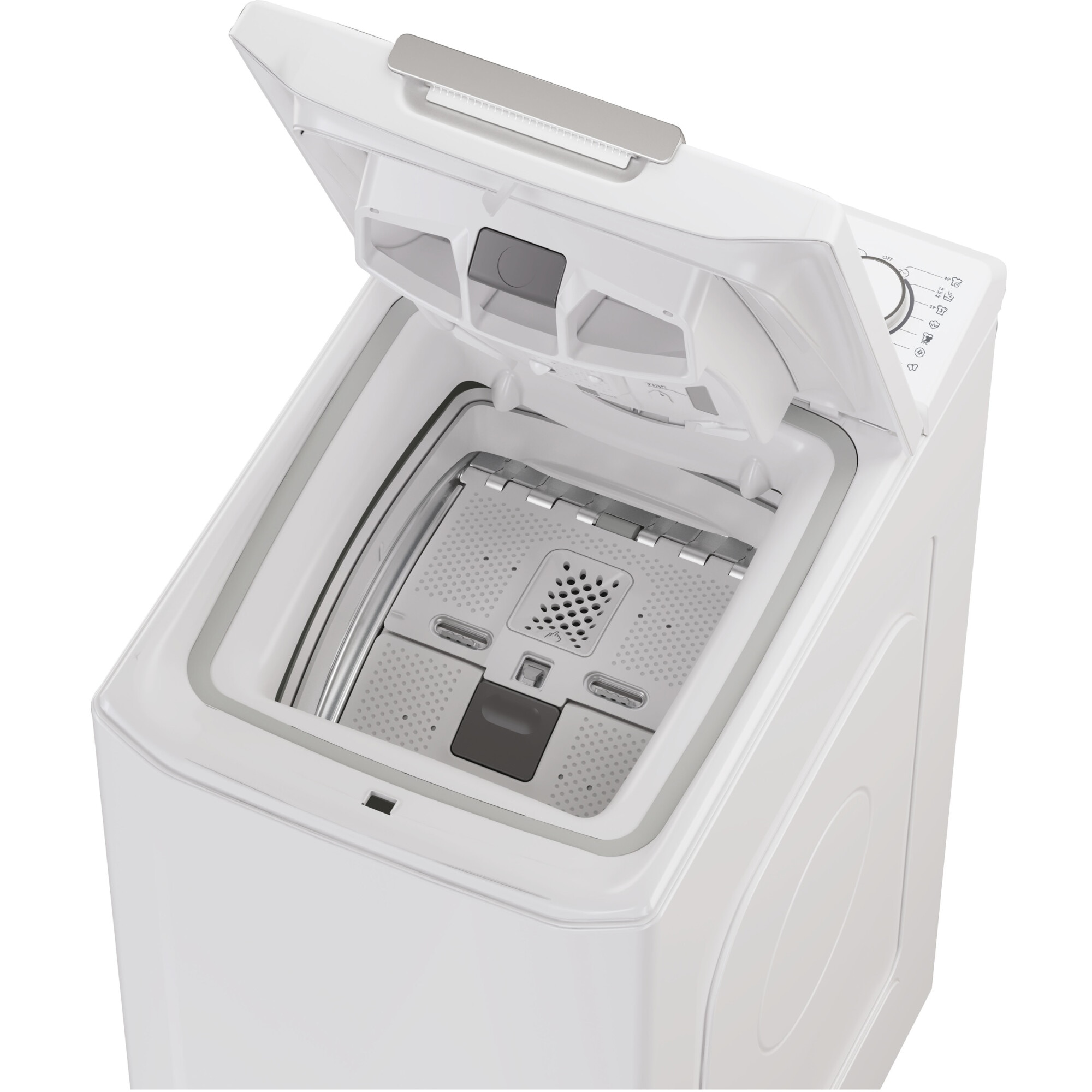 Masina de spalat rufe cu incarcare verticala Candy TCA284TM5-S, 8 kg, 1200 RPM, Clasa A, Motor Inverter, Display digital 4D, Wifi,Mix Power Systems, Gentle touch opening, Alb