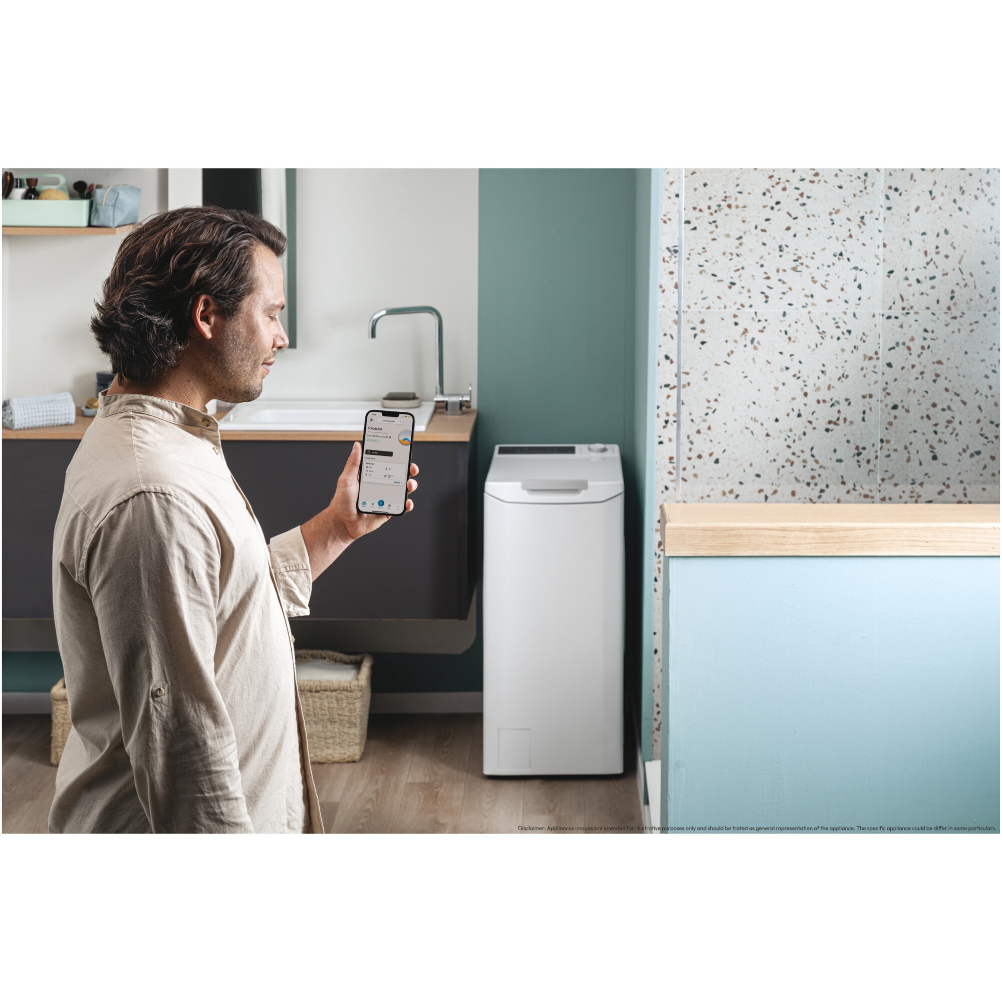 Masina de spalat rufe cu incarcare verticala Candy TCA284TM5-S, 8 kg, 1200 RPM, Clasa A, Motor Inverter, Display digital 4D, Wifi,Mix Power Systems, Gentle touch opening, Alb