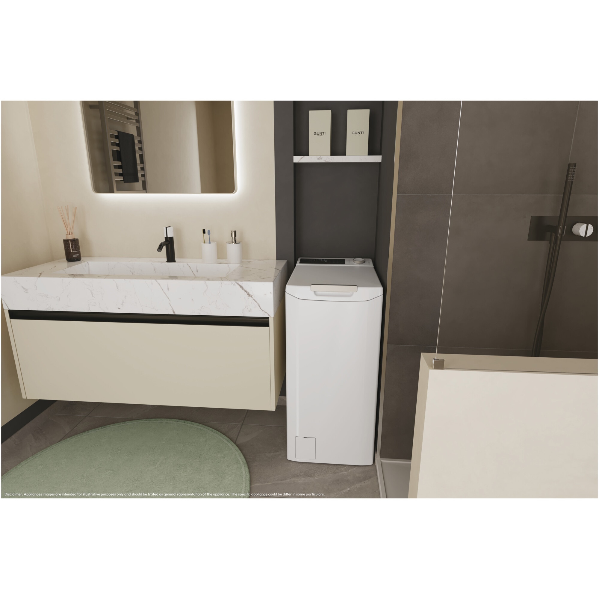 Masina de spalat rufe cu incarcare verticala Candy TCA284TM5-S, 8 kg, 1200 RPM, Clasa A, Motor Inverter, Display digital 4D, Wifi,Mix Power Systems, Gentle touch opening, Alb