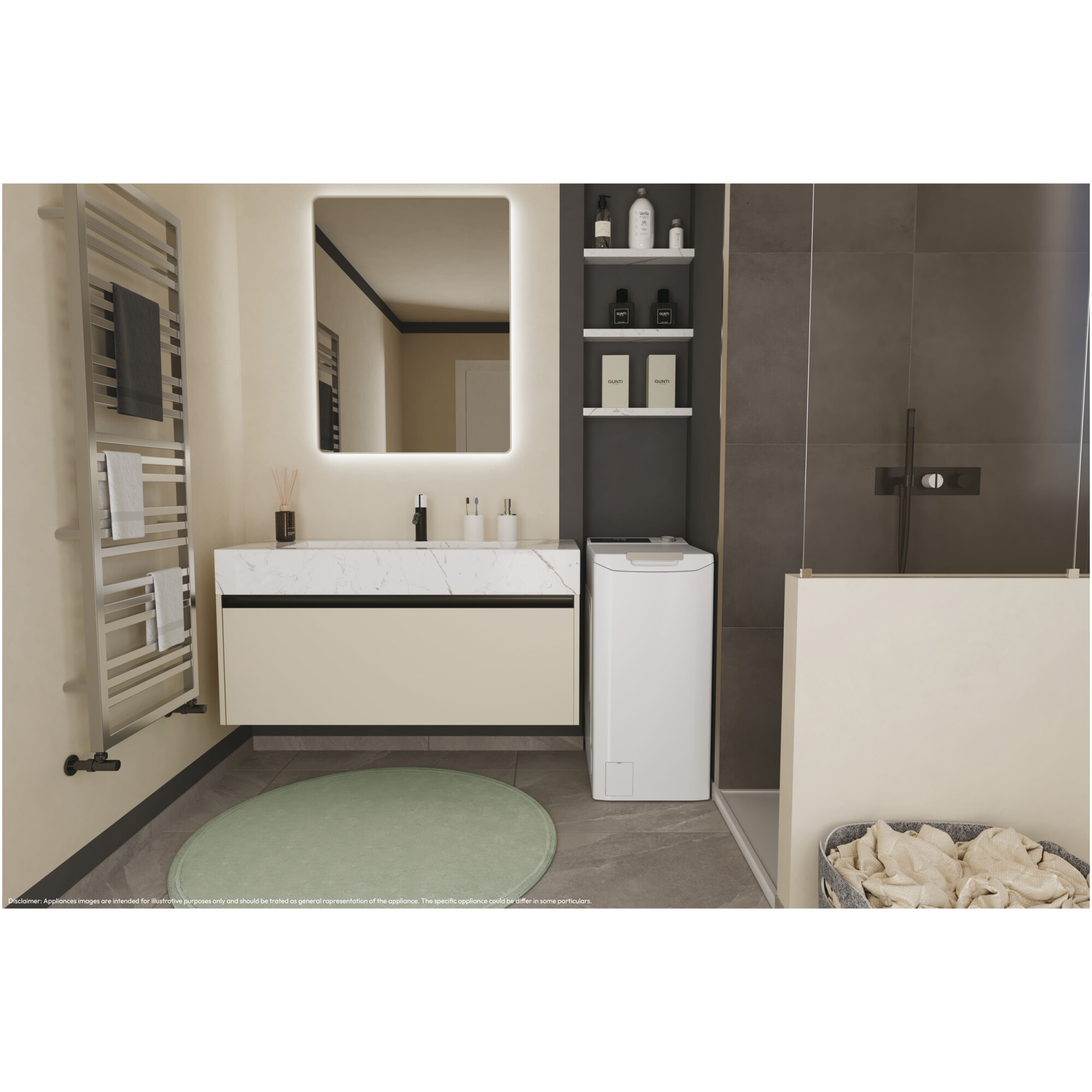 Masina de spalat rufe cu incarcare verticala Candy TCA284TM5-S, 8 kg, 1200 RPM, Clasa A, Motor Inverter, Display digital 4D, Wifi,Mix Power Systems, Gentle touch opening, Alb