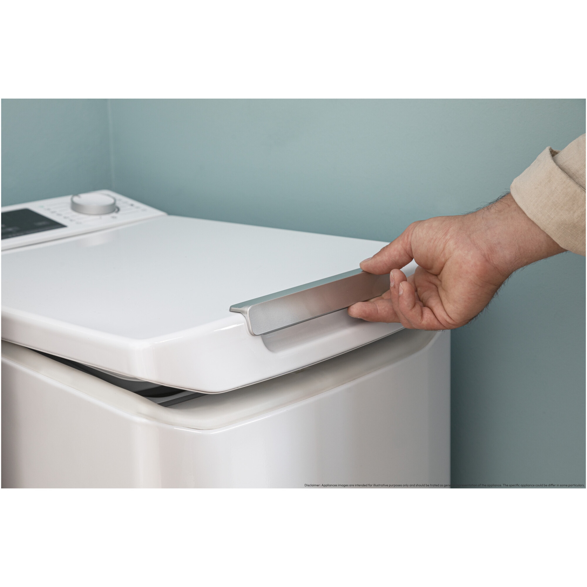 Masina de spalat rufe cu incarcare verticala Candy TCA284TM5-S, 8 kg, 1200 RPM, Clasa A, Motor Inverter, Display digital 4D, Wifi,Mix Power Systems, Gentle touch opening, Alb