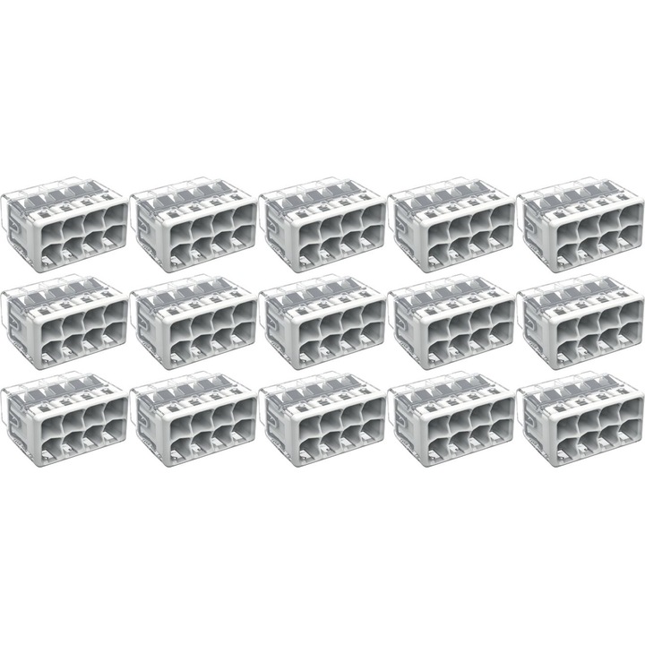 Conector de imbinare pentru conductori unifilari WAGO 2273 208 Max. 2,5 mm² 15 BUC