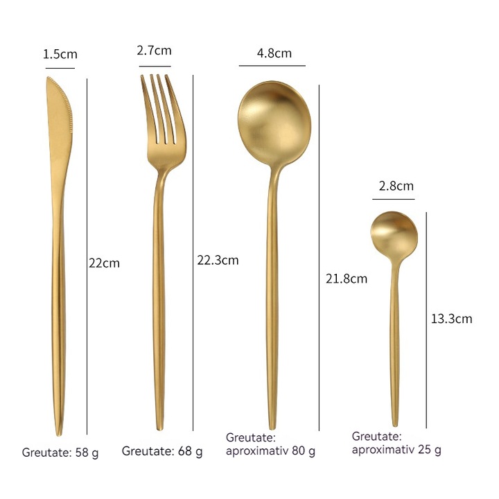 Set tacamuri 4 piese, zzmorni, design modern, inox