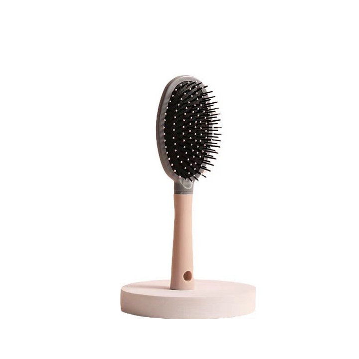 Mini kerek hajkefe, rózsaszín, a haj kifésüléséhez és simításához