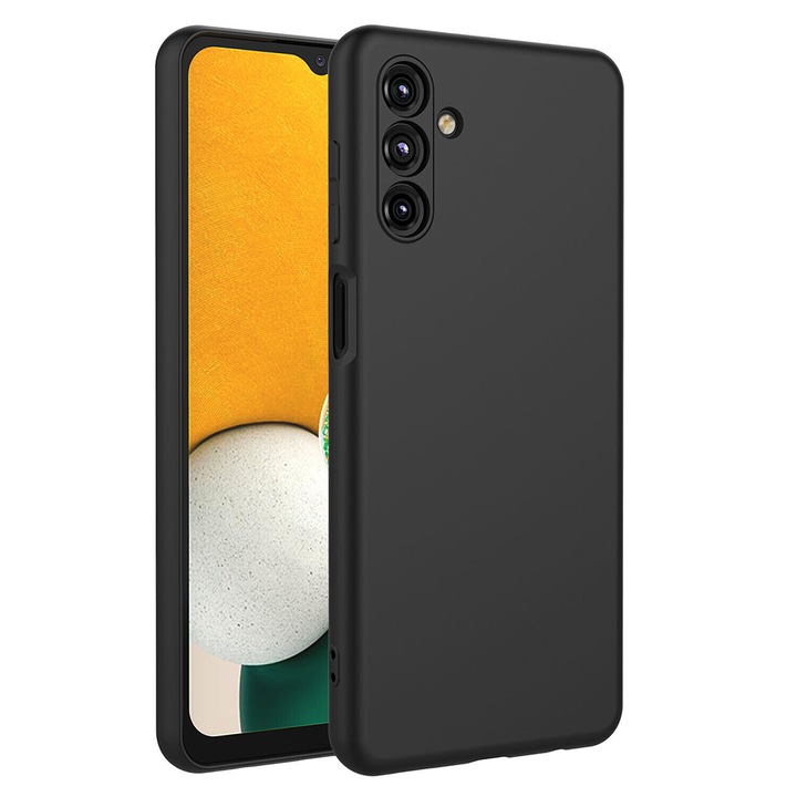 Защитен калъф за Samsung Galaxy A55, фин микрофибърен интериор, против надраскване, незалепващ силиконов екстериор, анти-шок, мек на допир, защита на камерата, издръжлив, гъвкав, черен