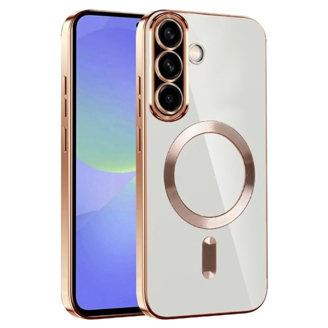Husa Upzz® Electro Magsafe, Compatibila Cu Samsung Galaxy A56, Tehnologie Magsafe, Protectie Sticla La Camere, Gold