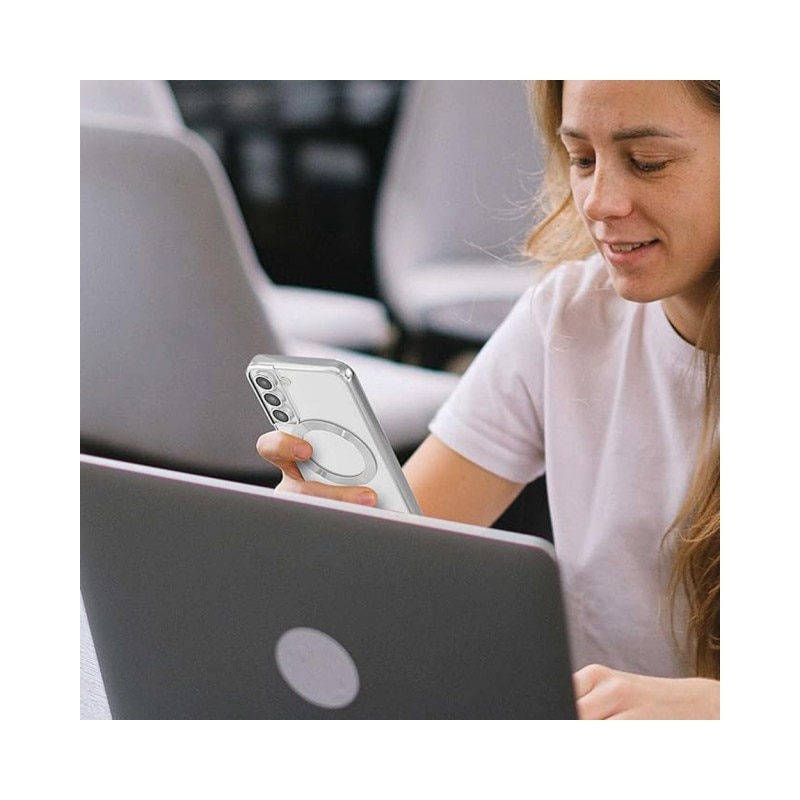 Husa Upzz® Electro Magsafe, Compatibila Cu Samsung Galaxy A56, Tehnologie Magsafe, Protectie Sticla La Camere, Deep Blue