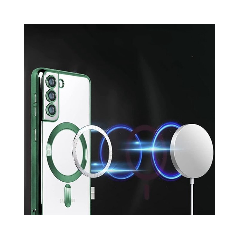 Husa Upzz® Electro Magsafe, Compatibila Cu Samsung Galaxy A56, Tehnologie Magsafe, Protectie Sticla La Camere, Deep Blue