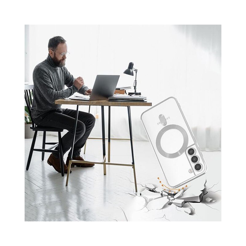 Husa Upzz® Electro Magsafe, Compatibila Cu Samsung Galaxy A56, Tehnologie Magsafe, Protectie Sticla La Camere, Deep Blue