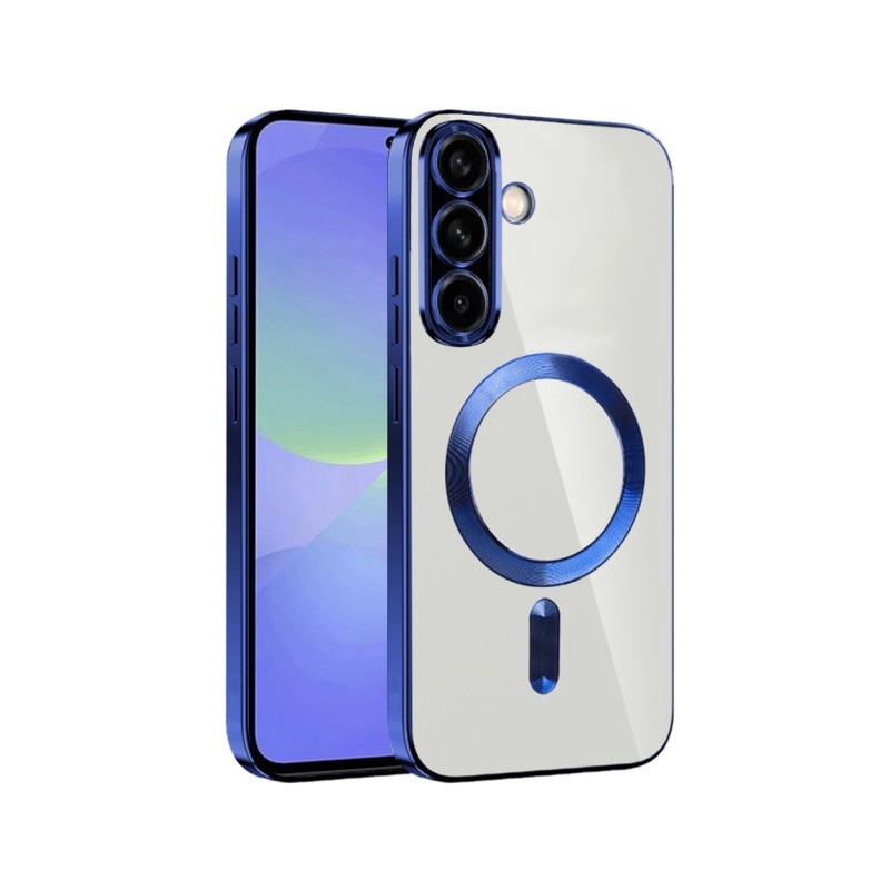 Husa Upzz® Electro Magsafe, Compatibila Cu Samsung Galaxy A56, Tehnologie Magsafe, Protectie Sticla La Camere, Deep Blue