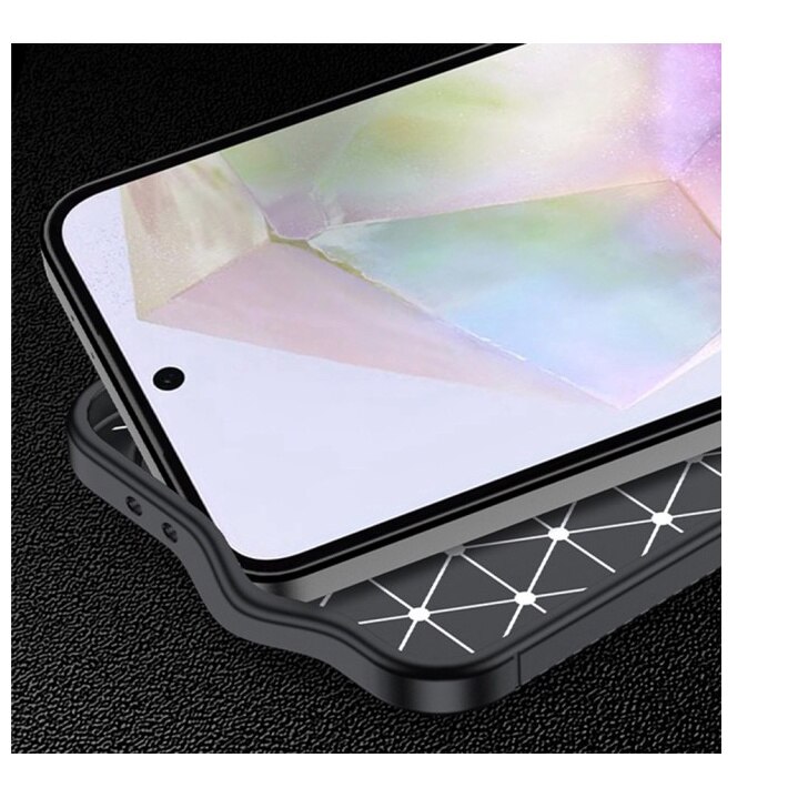 Husa Spate Upzz® Rugged Carbon Compatibila Cu Samsung Galaxy A56 5g, Protectie Sporita, Aspect Premium, Silicon, Negru