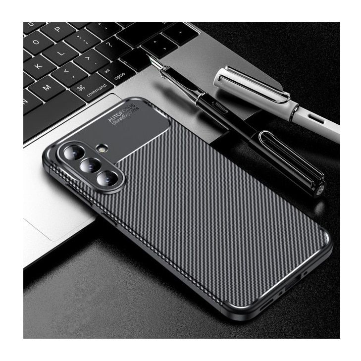Husa Spate Upzz® Rugged Carbon Compatibila Cu Samsung Galaxy A56 5g, Protectie Sporita, Aspect Premium, Silicon, Negru