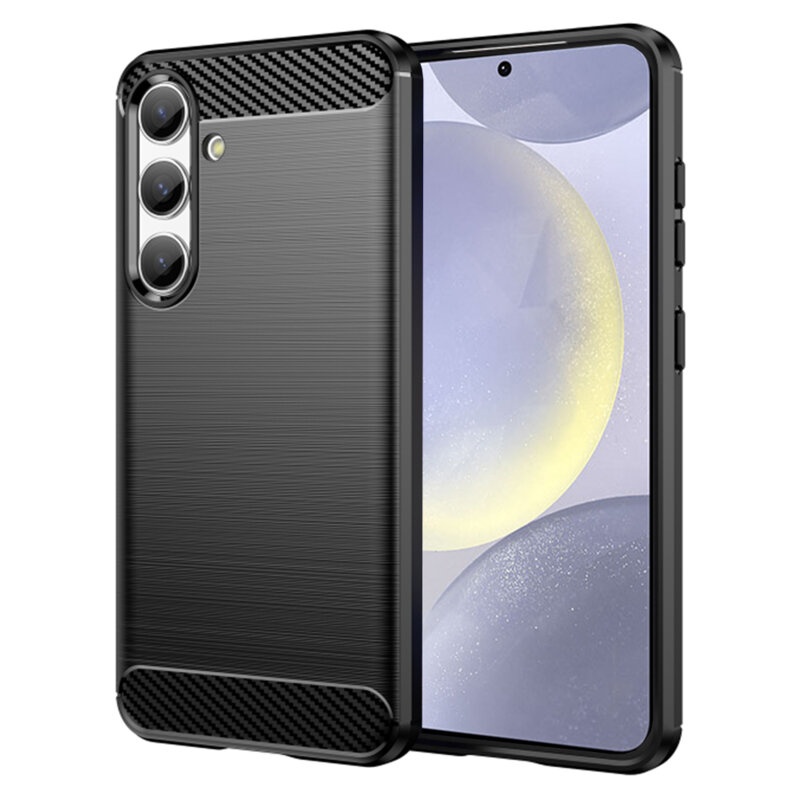Husa protectie Mat-Tech compatibila cu Samsung Galaxy A36 5G / A56 5G, Textura Carbon, Finisaj Mat, Anti-Shock, Rezistenta la impact, Negru