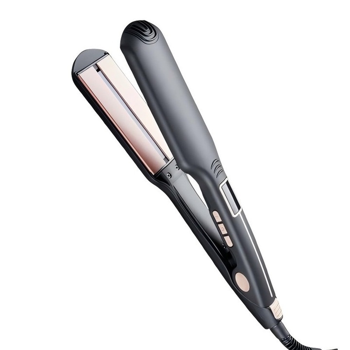 Преса за коса, 2 в 1, черна и розова, дигитален контрол на температурата, 140-200C