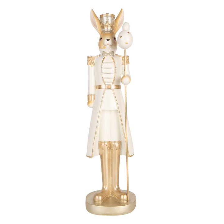 Figurina Iepuras Paste polirasina aurie bej 13x12x47 cm