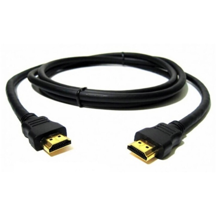 HDMI към HDMI кабел 3 м, поддържа 4K резолюция, видео, златни конектори, Full HD (1080P), HD (720P) предаване, съвместим с лаптоп, компютър, телевизор, черен