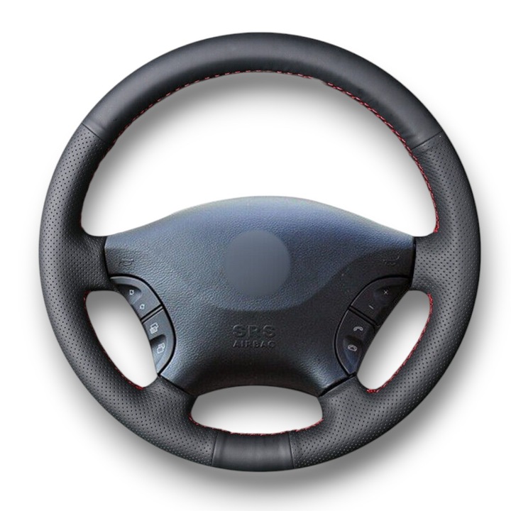 Husa volan piele dedicata Mercedes Sprinter, cusuta manual, culoare cusatura negru