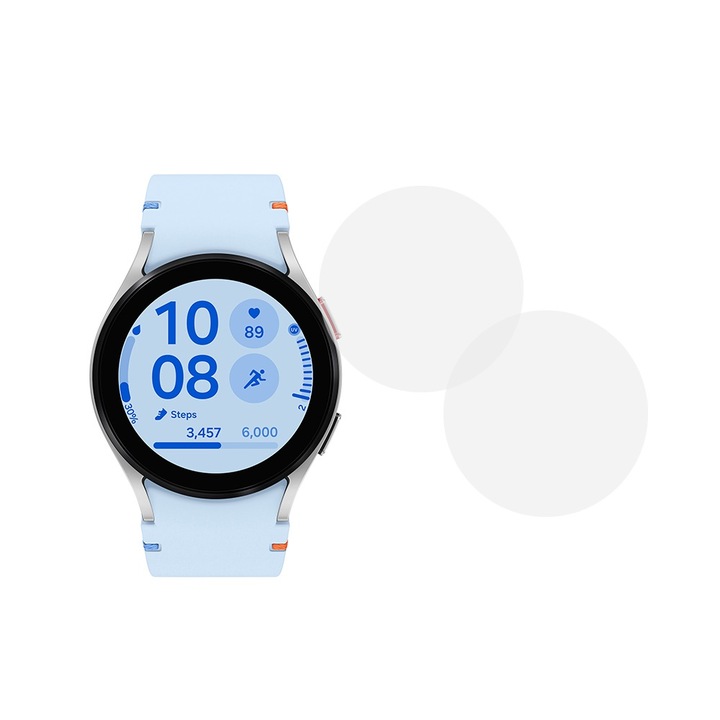 Комплект от 2 x фолио, съвместимо със Samsung Galaxy Watch FE, Comando Shield Full Glue, възобновяем хидрогел силикон, Anti-shock и против счупване, SlimLine NanoShield, Transparent